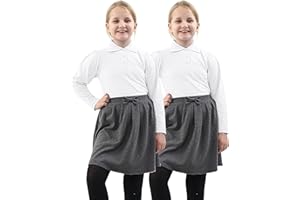 GW CLASSY OUTFIT GW CLASSYOUTFIT 2X BoysGirls Plain Long Sleeve Polo School Shirts Uniform PE Top Kids Tops Shirt
