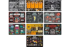 MOORG Set Tovagliette Americane Lavabili Vintage in Plastica 44x28 cm, 10 Tovagliette Colazione Americana Fantasia in PVC (Set da 10)