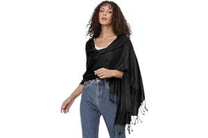 ALLEN & MATE Handcrafted Soft Pashmina Shawl Scarf Wrap Stole for Women in Solid Colors