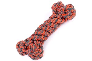 HAPPYPET Nuts for Knots Extreme Rope Bone Shaped Dog Puppy Toy Strong Fun Interactive Chewing Playing Retrieve Durable Tough for Large Medium and Small Breeds