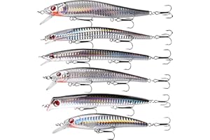 OROOTL Kit de Señuelos de Pesca Juego de Señuelos de Pesca Popper de 6 Piezas Cebos Flotantes para Surf Crankbaits Señuelo Aparejos de Pesca