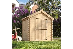 Casa de Madera para niños Exterior SIN Suelo - Casita de Campo para niños L112xL146xA143 cm/ 1,1m2 Casa de Juguete de Exteriores - Casa Jardin niños Madera TIMBELA M516-1