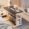 KAPEICamper Adjustable Height Standing Large Desk,Portable Laptop Computer Table,Office Furniture Small Spaces Sofa Bedside Learn Play Game Desk,Wheels Movable Storage Overbed (Black)