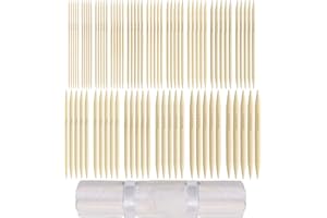 Curtzy Agujas de Tejer Dos Puntas de Bambú con Funda de Almacenaje (80 Piezas) Agujas de Dos Puntas Tamaños de 2 mm a 12 mm – 25 cm de Largo - Agujas Tejer para Principiantes