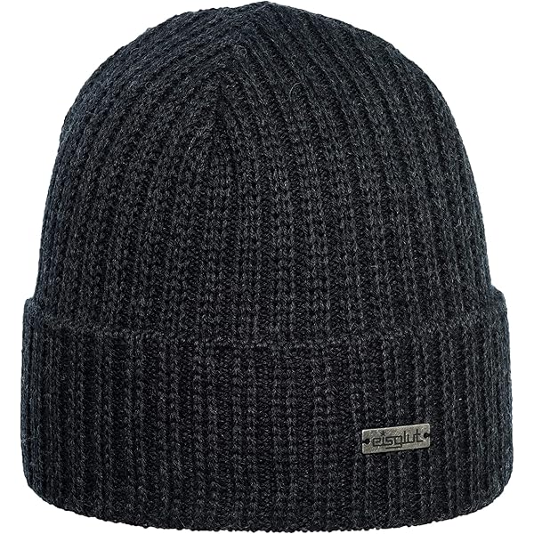 Icebreaker Merino BULA BLACK MERINO WOOL STRETCH CUFFED BEANIE HAT