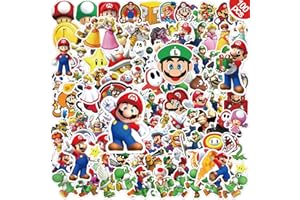 Acuiwer 100PCS Cute Stickers Cartoon Kids Stickers for Water Bottles Snowboard Laptop Luggage Motorcycle Bicycle Fridge Kids Teens Gift-Ma-Rio