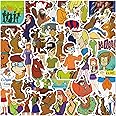 WOA Scooby Doo - Vinyl Finish Die Cut Stickers Decals for Laptops Phones Phone Case Consoles Walls Luggage Case Books (50 Stickers), Multicolor, 3-7cm