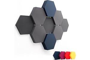 FENNEXT ® Velvet Mousse Acoustique - Panneaux décoratifs de Mousse anti réverbération pour jeux, studio YouTube, bureau - 9x 3D Panneaux muraux DEEPBLUE DARK