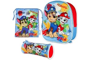 Skolväska 3D, Snörpväska, Pennfodral - Paw Patrol | Skolväskor för Pojkar och Flickor på 3 År
