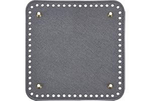 CHGCRAFT Fond de Sac en Cuir PU, Carré Fond de Sac Tapis de Sac Tapis de Sac Fond Crochet Sacs en Bas avec Clous et Trous Coussinet pour Sac de Crochet Tissé à La Main de Bricolage, Noir