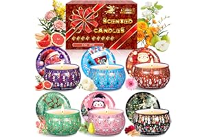 BBLTIFF Velas Aromáticas, 6 Piezas Velas Aromaticas para Regalo, Velas Perfumadas de Navidad Juego de Regalo, Velas Perfumadas para Navidad, Cumpleaños, Día de San Valentín, Día de La Madre