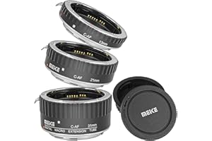 IMPULSFOTO Automatyczne pierścienie pośrednie 3-częściowe 31 mm, 21 mm i 13 mm do makrofotografii pasujące do Canon EF/EF-S