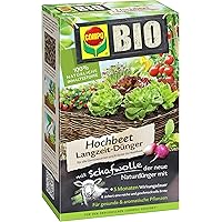 COMPO BIO Hochbeet Langzeit-Dünger für Gemüse, Obst, Kräuter und andere Hochbeet-Pflanzen, 5 Monate Langzeitwirkung, 750…