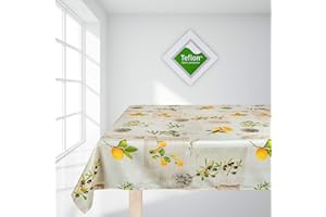 Valia Home® Tischdecke mit Teflonbeschichtung für Innen- & Außenbereich geeignet in 6 Designs | Tischdecke abwaschbar ist Wasser & Schmutzabweisend dank verlässlichem Lotuseffekt 140x180 cm Mediterran