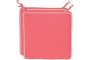 Brandsseller Coussin d’extérieur décoratif – Résiste à la saleté et à l’eau – Garnissage 220 g Dimensions : environ 40 x 40 x 4 cm. 2er-Vorteilspack corail
