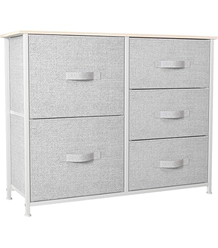 Sweetcrispy Commode à 5 Tiroirs Pour Chambre à Coucher, Meubles De Chambre D'enfant, Petite Tour