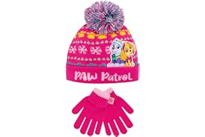 PAW PATROL Kinder Wintermütze und Handschuhe Set Skye Everest Rosa One Size