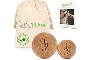 BACKLAxx ® Pallina Massaggio Palla miofasciale Sughero 5cm e 7cm – Palla Massaggio Trigger Muscolare per Massage Palla Yoga Trigger Point Ball Pallina Massaggio Piede Pallina Miofasciale