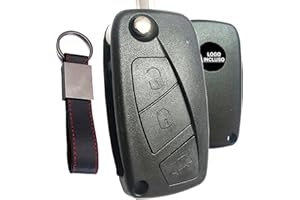 ES IEA ELETTRONICA Ricambio Chiave per Telecomando Compatibile per Fiat Grande Punto Evo Bravo Stilo Lancia Y Delta Musa abarth Guscio + LOGO + Portachiavi inclusi (NO PANDA)