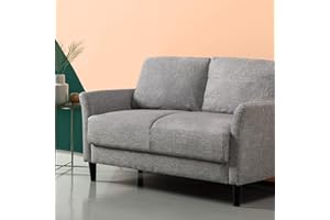 Zinus Jackie Sofa Couch - 2-Seater Sofa 136x79x88 cm - Contemporary design Sofa - Grey