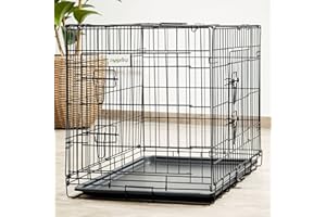 zooprinz Foldable Dog Crate Made of Sturdy Iron - Dog Cage with 2 Doors - Includes Base Tray for Your Dog - with Transport Handle - Available in 4 Sizes ((L) 90 x 57 x 63 cm)