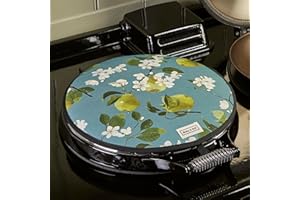 BLAKE & BULL Insulated hob Cover Chef's pad for use with Aga Range cookers - 'Pear Blossom' Design. Made in The UK with 100% Cotton. Insulated Design. Includes Hanging Loop.