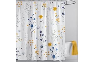 LIVETTY Floral Bathroom Shower Curtains 180x180cm Drop Fabric Shower Curtain Waterproof Curtains for Bathroom Quick-Drying Kitchen Curtains Machine Washable with 12 Hooks-Multi-Color 180CM*180CM-Marbling