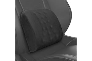 Quirlig Cojín Lumbar para Coche, Almohada Lumbar con Esponja Memoria, Cojín Lumbar Ergonómico para Asientos de Coche, Silla de Oficina, Silla de Ruedas, Negro
