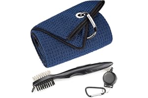 Mile High Life Toalla de Golf de Microfibra Triplemente doblada Kit de Herramientas de cepillos