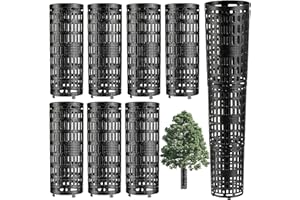 LZMDISU Tree Trunk Protector - 7 Pack Expandable Tree Bark Protector, Plant and Tree Guard Protector Easy to Use, Great Protection from Trimmers, Mowers, Animals, Black