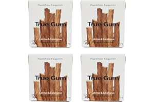 ‎TRUE GUM True Gum 4er SET: Lakritze & Eukalyptus / Plastikfreier Kaugummi / Biologisch Abbaubar / Vegan / 4 x 21g, 84g