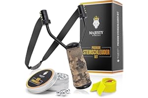 MAJESTY FOREST® Premium Slingshot Set - Professional Slingshot for Sports and Outdoor - Slingshot Bundle with 100 Steel Balls + Replacement Rubber and E-Book
