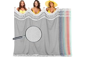 HALEEY Oversized Cotton Turkish Beach Towel Blanket Giant XL Sandproof Boho Sand Free Towels Huge Jumbo XXL Extra Large Big Throw Quilt Mexican Blankets Cloud Light Grey