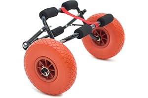 Conwy Kayak Foldable Kayak Cart Trolley Canoe SUP Windsurf - Straps Included - Two Sizes With Pneumatic or Puncture Proof Tyres - Will Fit Range of Crafts and Surfaces