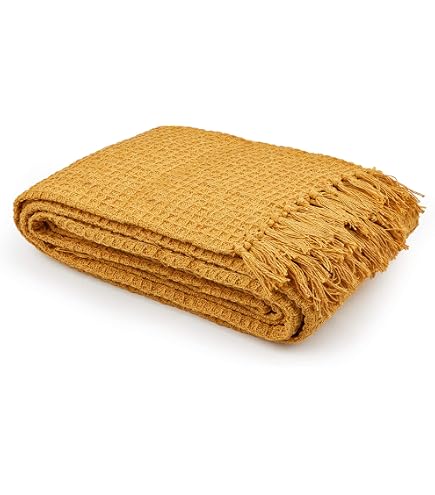 Jeté De Canapé Gaufre Terracotta 170x250cm - Plaid Décoratif En Coton Home Deco Factory
