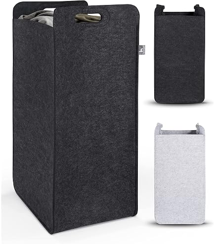 Panier Rangement Chambre Salle Bain Panier Linge Elwin Neiles 80L Feutre Gris - Pliable Fermeture Magnétique - Transport Facile Panier Linge Design 80L Panier Rangement Chambre Salle Bain Panier Linge Elwin Neiles 80L Feutre Gris - Pliable Fermeture Magnétique - Transport Facile Panier Linge Design 80L