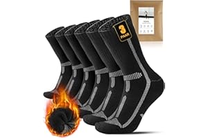 YESWEL 3 Pary Merino Skarpet Trekkingowych Dla Mężczyzn i Kobiet, 60% Wełna Merino Skarpety Termiczne, Zimowe Skarpety Zewnętrzne Z Amortyzacją Na Trekking i Sport