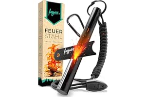 ‎FREIGEIST ESPRIT LIBRE Der Feuerstahl Outdoor XXL I Mächtiger Feuerstein + Paracord Set, Extrem starker Funkenflug + Notfallpfeife, Magnesium Feuerstarter, Feuerstein Survival, Survival Ausrüstung, Outdoor Zubehör Survival
