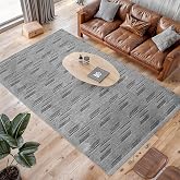 Aden Kaymaz Taban Halı, Aden Sierra 3, Makinada Yıkanabilir Ş&ouml;nil Dokuma Halı (Gri - 100 x 150cm)