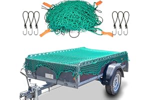 CARGO VA INTELLIGENT VEHICLE ACCESSORIES CargoVA® Rete intelligente per rimorchi 2x3M - Rete per rimorchi con corda in gomma, marcature angolari e ganci - per un fissaggio perfetto del carico