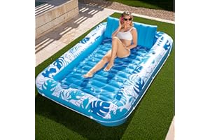 Sloosh aufblasbarer Sonnenpool, Luftmatratzte Pool, Sonnenbad mit abnehmbarem Kissen, persönlicher Luftmatratze Wasser für Erwachsene, Sommerspaß, Wasserparty