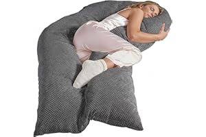 ‎TRAUMREITER Traumreiter Seitenschläferkissen Jumbo XXL mit Bezug Grau Deluxe, Männer & Frauen, Komfortkissen Erwachsene, Seitenschläfer Kissen U Form, Schwangerschaftskissen zum schlafen, Stillkissen XXL