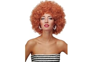 WIG ME UP - Parrucca Afro Anni 70 Parrucca Party Funk Disco Foxy Colore Rosso Rame e Biondo Rame PW0011-P130