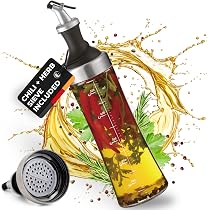 Bouteille Huile D'olive Bugucat 250ml - Verre Alimentaire, Bec Verseur Anti-gouttes, Facile à Utiliser