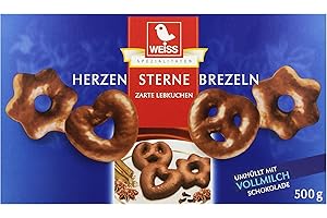 ONLYU Weiss Lebkuchen Herzen/ Sterne/ Brezeln Vollmilch, 500 g