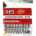 H9 1/4 Hex Double Ended Magnetic Screwdriver Bit PZ2 Ph2 Bits in Chrome Finish S2 Taiwan For Industrial & Home Use in Screw driver Power Tools (Pack Of 10 Pcs) (Size PZ2 - Ph2 X 65 Mm)