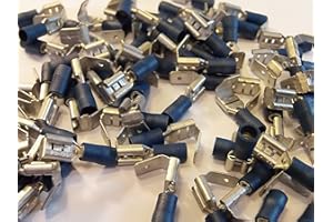 L.K.S CONNECTIONS blue 6.3 Piggy back terminal crimp push on female spade crimps 25 50 100 pack (50)