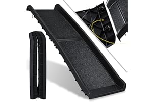 KESSER® Rampe pour Chien | Escalier pour Chien | Rampe Automatique pour Chien | Rampe de Coffre de Voiture Pliable automatiquement pour Animaux de Compagnie, Noir