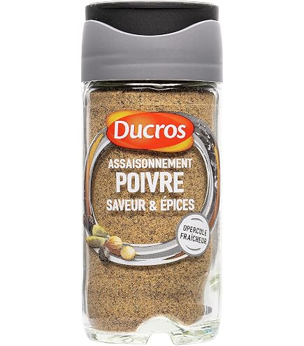 Moulin à Poivre Et Sel 5 Baies Doux DUCROS 26g - Lot De 4 - Saveurs Intenses Et Fraîches