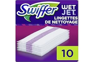 Swiffer WetJet Balai Spray, 10 Recharges Lingettes Pour Tous Types De Sols, Retient la Poussièrer et la saleté